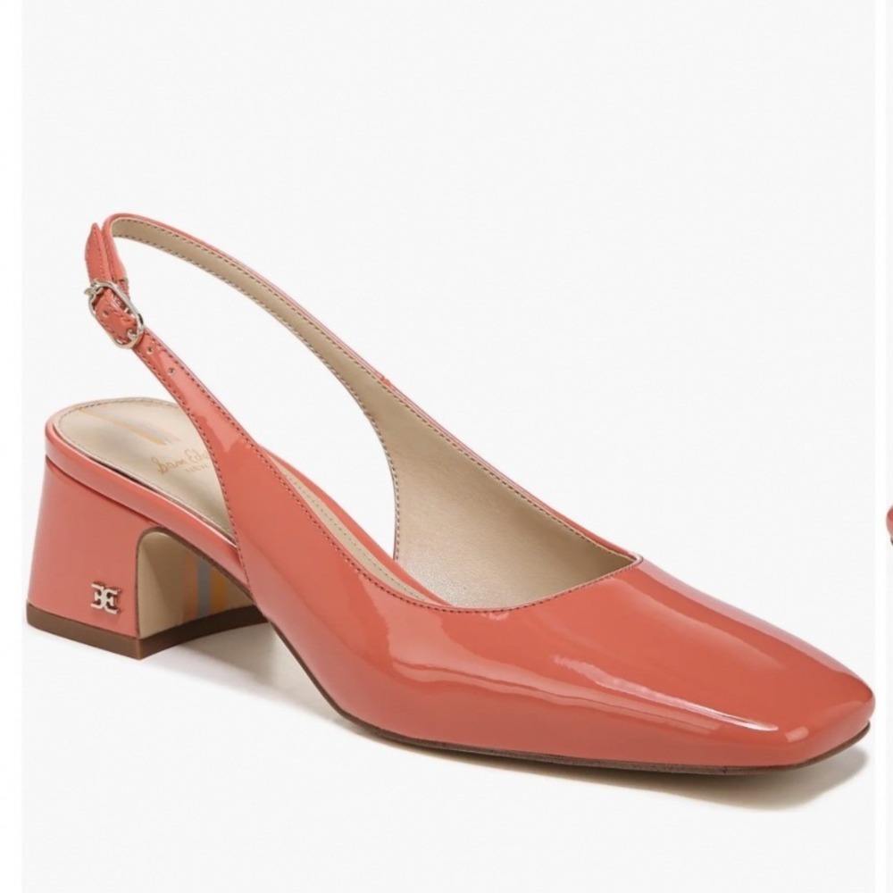 Sam Edelman Tamra Slingback Pumps 9 Pink Terracotta NWOT Block Heel